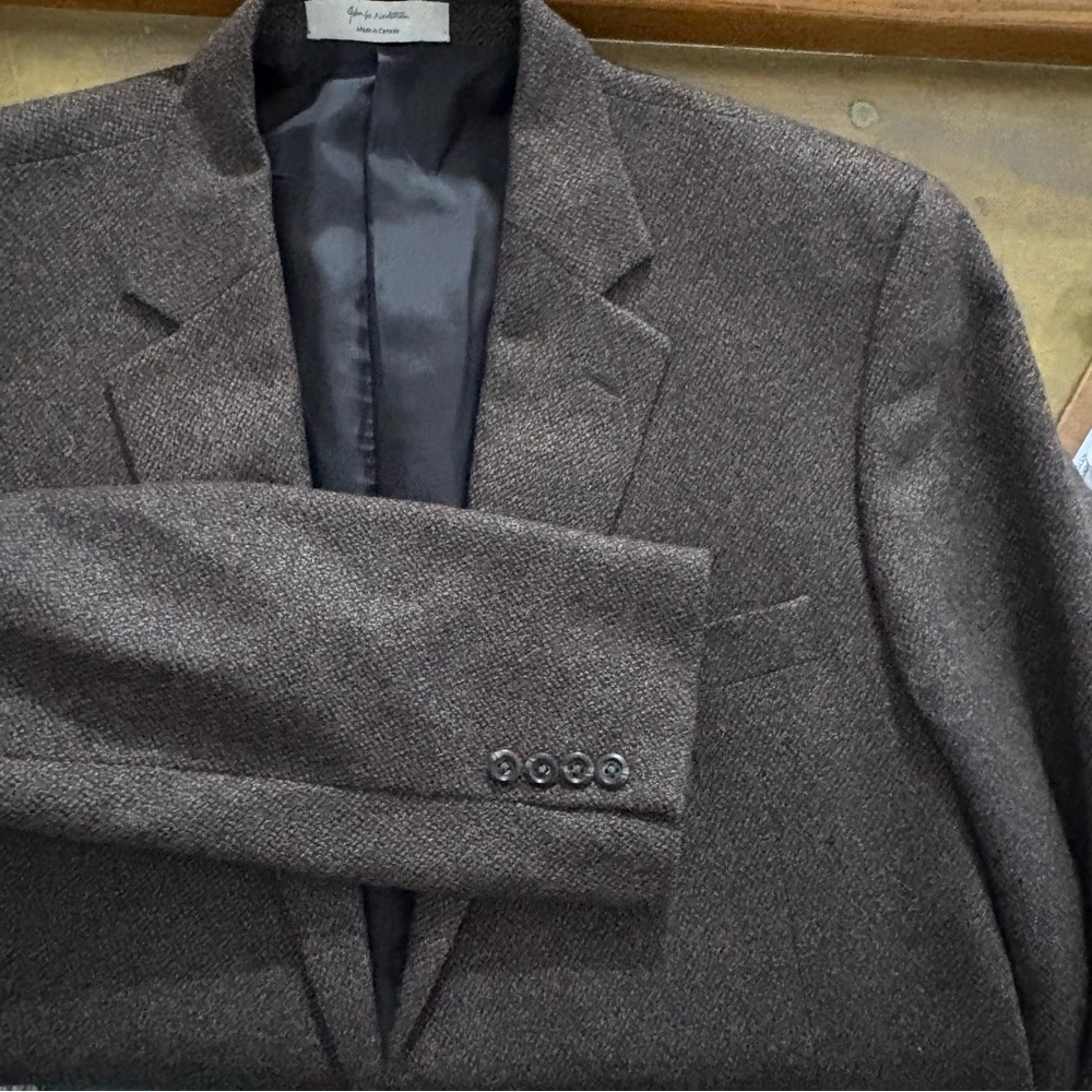 John W. Nordstrom Wool Cashmere Blazer Jacket Mens 46 L-T Brown Sports Coat